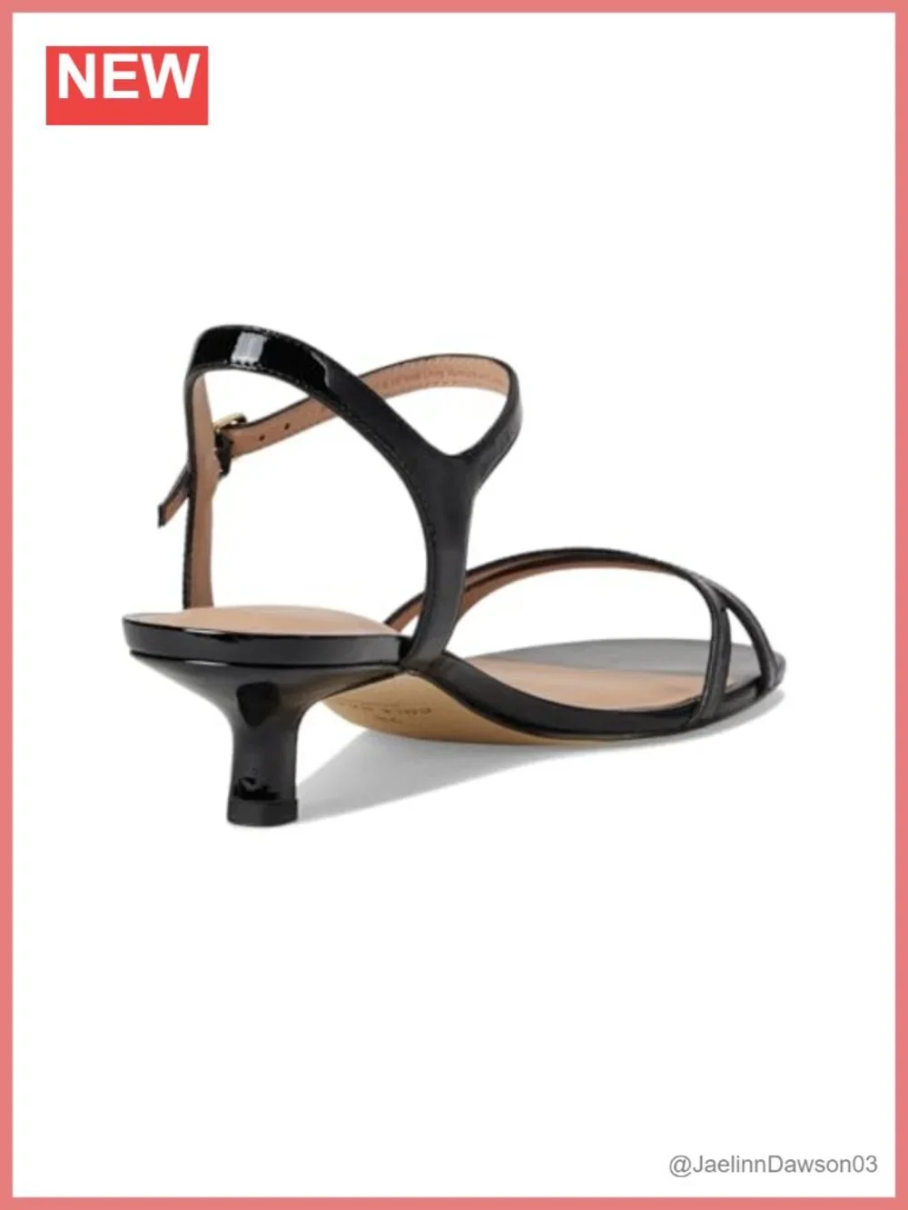 Cole Haan Leni Kitten Heel Strappy Slingback Sandals Women's 40mm Leather